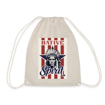 Indian Feather Headdress Native Spirit - Drawstring Bag - nature - Front