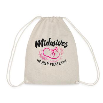 Nurse Midwife Birth Worker Pun - Drawstring Bag - nature - Front