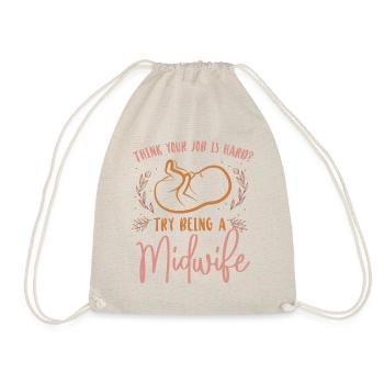 Nurse Midwife Birth Worker Think - Turnbeutel - Natur - Vorne