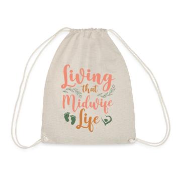 Nurse Midwife Birth Worker Living - Drawstring Bag - nature - Front