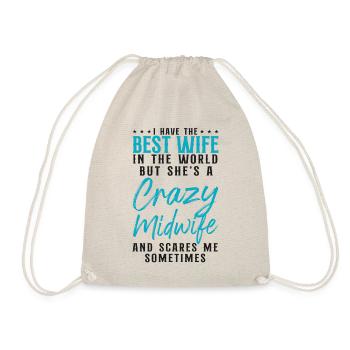 Nurse Midwife Birth Worker Wife - Drawstring Bag - nature - Front