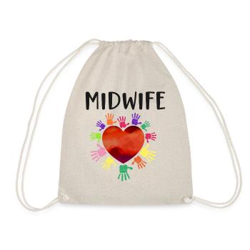 Infirmière Sage-femme Accoucheuse Coeur - Sac de sport léger - nature - Devant