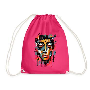Tête abstraite colorée Graffiti Art cubisme - Sac de sport léger - fuchsia - Devant