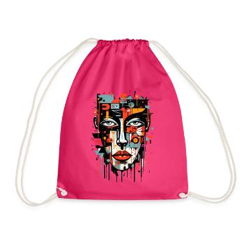 Tête abstraite colorée Graffiti Art cubisme - Sac de sport léger - fuchsia - Devant