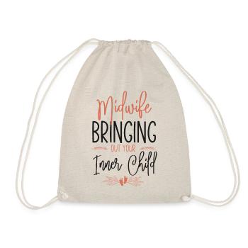 Nurse Midwife Birth Worker Pun - Drawstring Bag - nature - Front