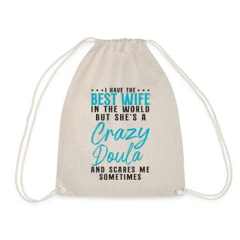 Doula Birth Worker Wife Husband I - Drawstring Bag - nature - Front
