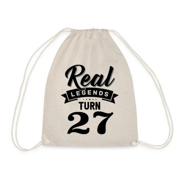 Real Legends Turn 27, 27 Birthday - Drawstring Bag - nature - Front
