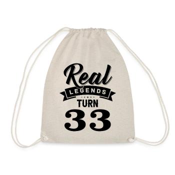 Real Legends Turn 33, 33 Birthday - Drawstring Bag - nature - Front