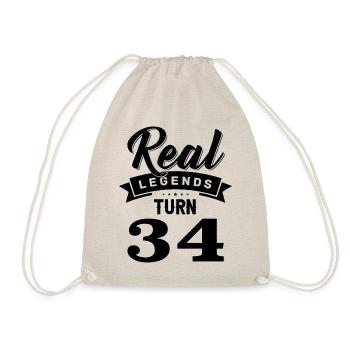 Real legends turn 34, 34 birthday - Drawstring Bag - nature - Front