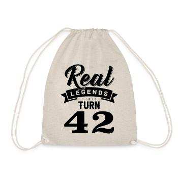 Real Legends Turn 42, 42 Birthday - Drawstring Bag - nature - Front
