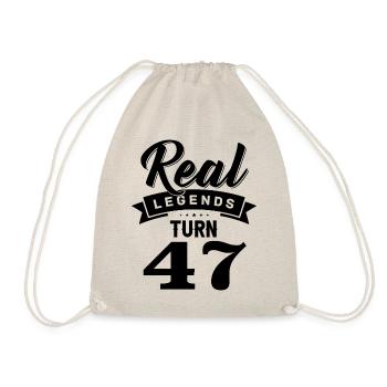 Real Legends Turn 47, 47 Birthday - Drawstring Bag - nature - Front