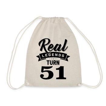 Real Legends Turn 51, 51 Birthday - Drawstring Bag - nature - Front