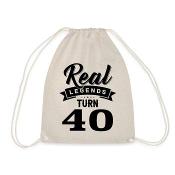 Real legends turn 40, 40 birthday - Drawstring Bag - nature - Front
