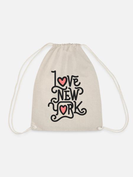 I Love New York City Big Apple USA America - Drawstring Bag - nature