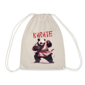 Lustiger japanischer Karate Panda Kawaii Karateka - Turnbeutel - Natur - Vorne