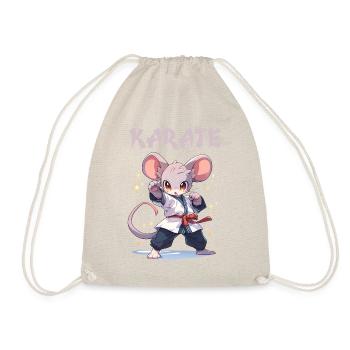 Lustige japanische Karate Maus Kawaii Karateka - Turnbeutel - Natur - Vorne