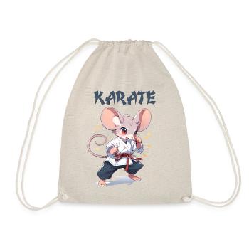 Lustige japanische Karate Maus Kawaii Karateka - Turnbeutel - Natur - Vorne