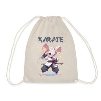 Lustige japanische Karate Maus Kawaii Karateka - Turnbeutel - Natur - Vorne