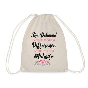 Nurse Midwife Birth Worker She - Turnbeutel - Natur - Vorne