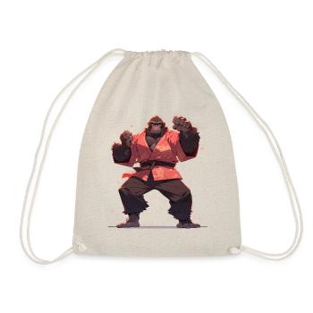 Bigfoot Karate Martial Arts MMA Kawaii Kampfsport - Drawstring Bag - nature - Front