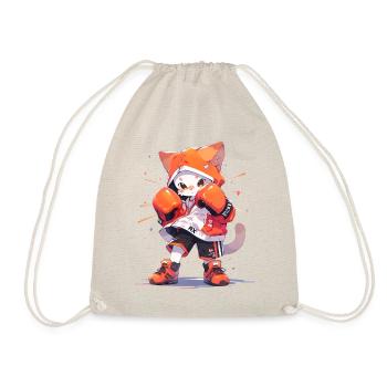 Funny Cat Boxing MMA Kawaii Martial Arts Animals - Drawstring Bag - nature - Front