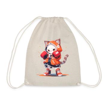 Funny Cat Boxing MMA Kawaii Martial Arts Animals - Drawstring Bag - nature - Front