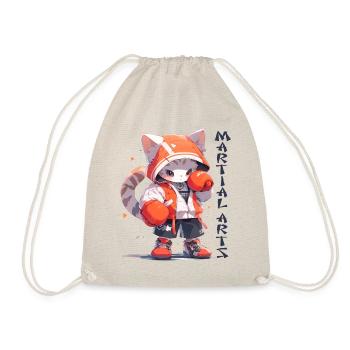 Funny Cat Boxing MMA Kawaii Martial Arts Animals - Drawstring Bag - nature - Front
