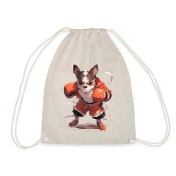 Funny Dog Boxer Boxing MMA Kawaii Martial Arts - Drawstring Bag - nature - Front