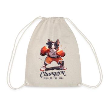 Funny Dog Boxing MMA Kawaii Martial Arts - Drawstring Bag - nature - Front