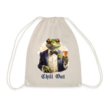 Grenouille cool en smoking avec boisson disant citation - Sac de sport léger - nature - Devant