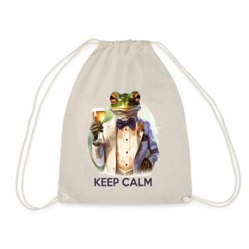 Grenouille cool en smoking avec boisson disant citation - Sac de sport léger - nature - Devant