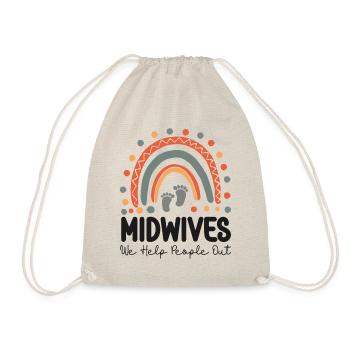 Nurse Midwife Birth Worker Pun - Drawstring Bag - nature - Front