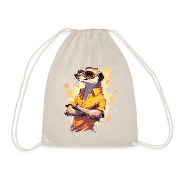 Cool Meerkat Sarfari Africa Lover - Drawstring Bag - nature - Front