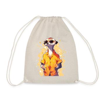 Cool Meerkat Sarfari Africa Lover - Drawstring Bag - nature - Front