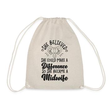 Nurse Midwife Birth Worker She - Turnbeutel - Natur - Vorne
