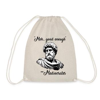 Greek philosophy meh good enough mediocrates - Drawstring Bag - nature - Front