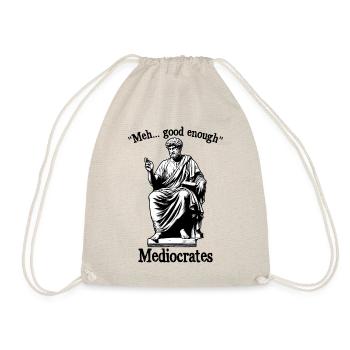 Funny meh good enough mediocrates old Greek - Drawstring Bag - nature - Front