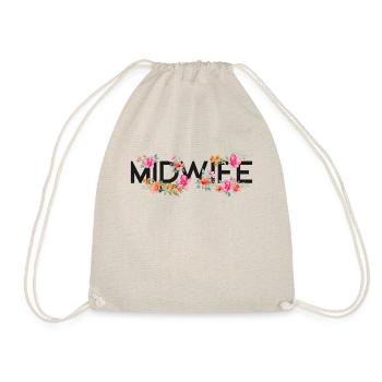 Nurse Midwife Birth Worker Flower - Drawstring Bag - nature - Front