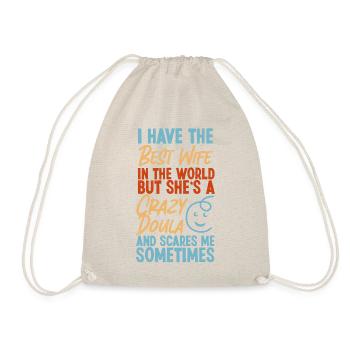 Doula Birth Worker Wife Husband I - Drawstring Bag - nature - Front