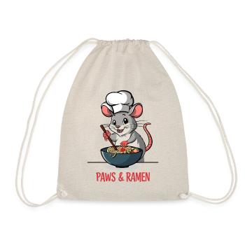 Paws and Ramen Lustige Ratte Tier Sprüche - Turnbeutel - Natur - Vorne