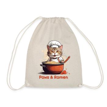 Pattes et Ramen Drôles De Chats Amoureux Des Animaux - Sac de sport léger - nature - Devant