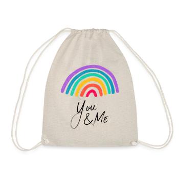 Liebesgrafik you and me Regenbogen - Turnbeutel - Natur - Vorne