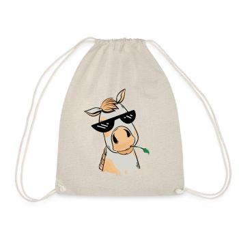 Horse Horses Chill Sunglasses Meme Gaul - Drawstring Bag - nature - Front