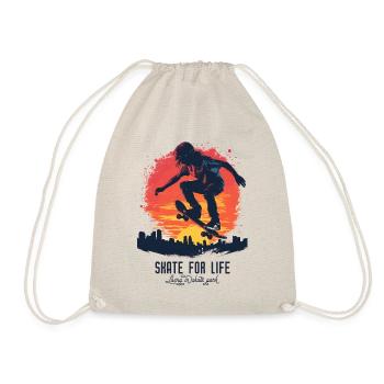 Skateboarder Skateboard Skate Skater Sonne - Turnbeutel - Natur - Vorne