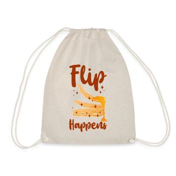 Pancake Lover Kids Pun Flip - Drawstring Bag - nature - Front