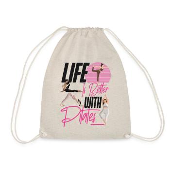 Pilates Instructor Teacher Life Is - Drawstring Bag - nature - Front