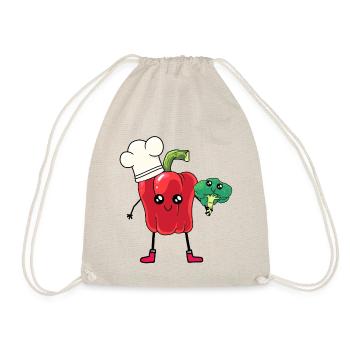 Peppers Cook Broccoli Vegetables Kitchen Culinary Arts - Drawstring Bag - nature - Front