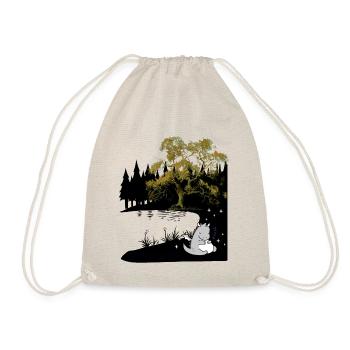 Dino dragon mythical animal mythical creature child children baby - Drawstring Bag - nature - Front