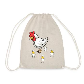 Easter Hen Chick Baby Eggs Eggshell Poultry - Drawstring Bag - nature - Front