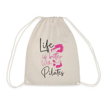 Pilates Instructor Teacher Life Is - Drawstring Bag - nature - Front